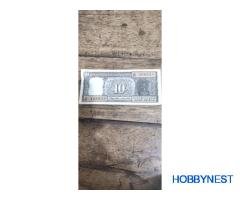 Antique and Rare Black Boat Ten Rupees Note