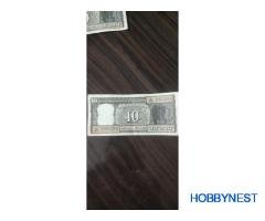 Antique and Rare Black Boat ten Rupees Note